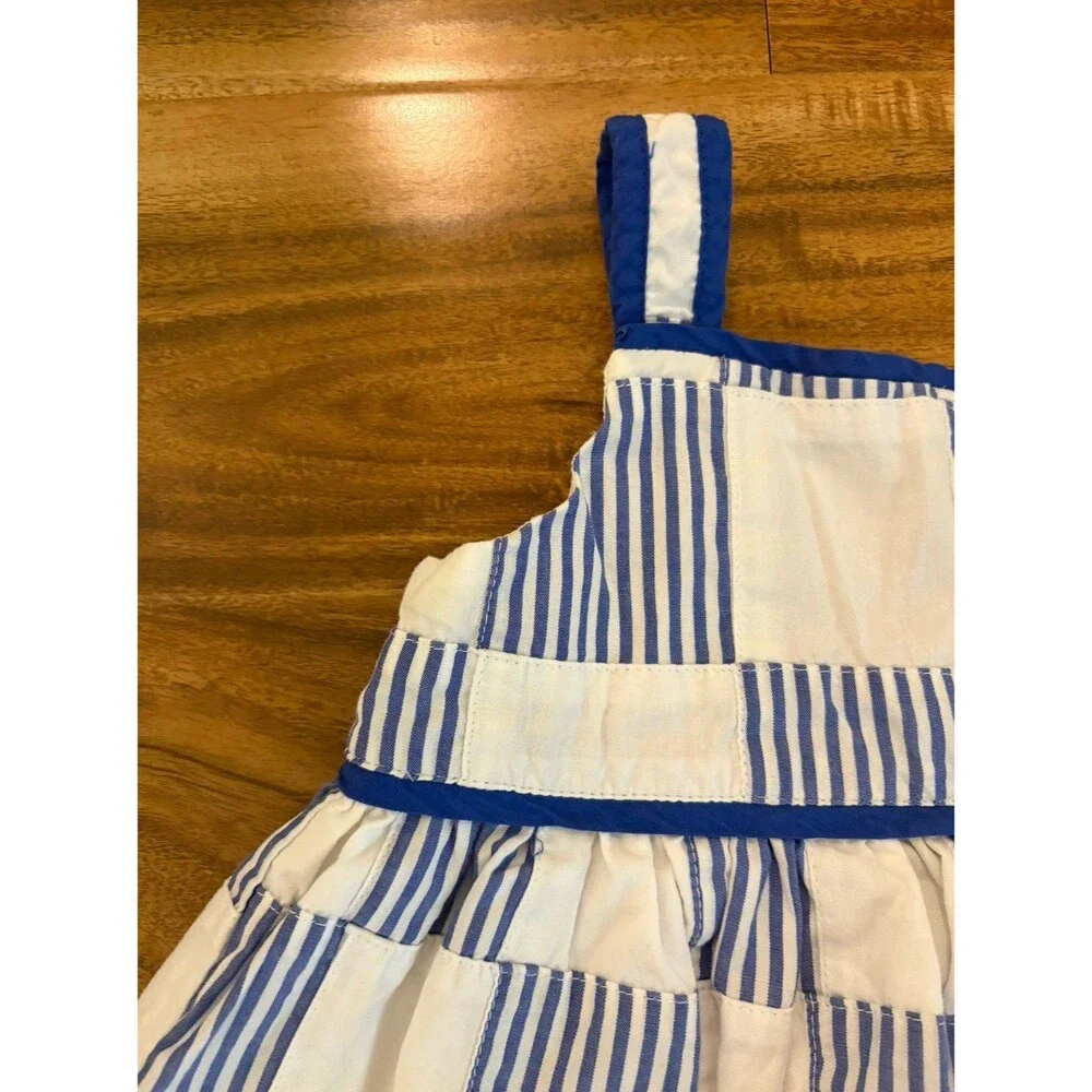 Baby Gap Poplin Patchwork Dress, Blue and White, Size 5T